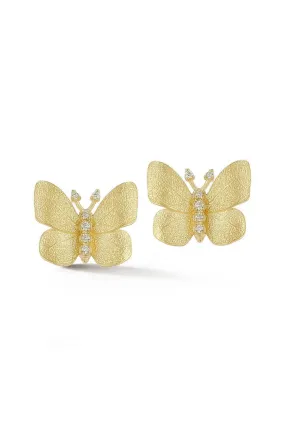 Small Diamond Butterfly Stud Earrings