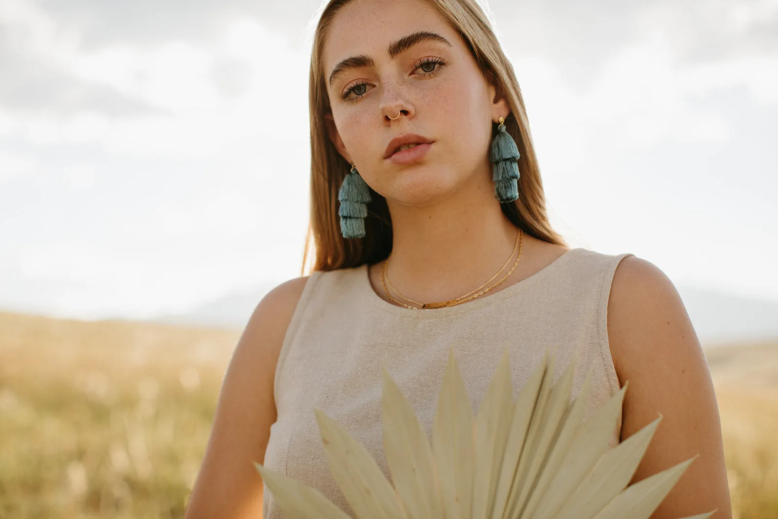 Spruce Tiered Tassel Earrings-Rover & Kin