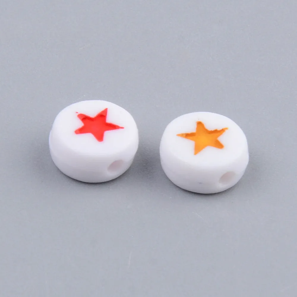 Star Beads - White/Colours (100)