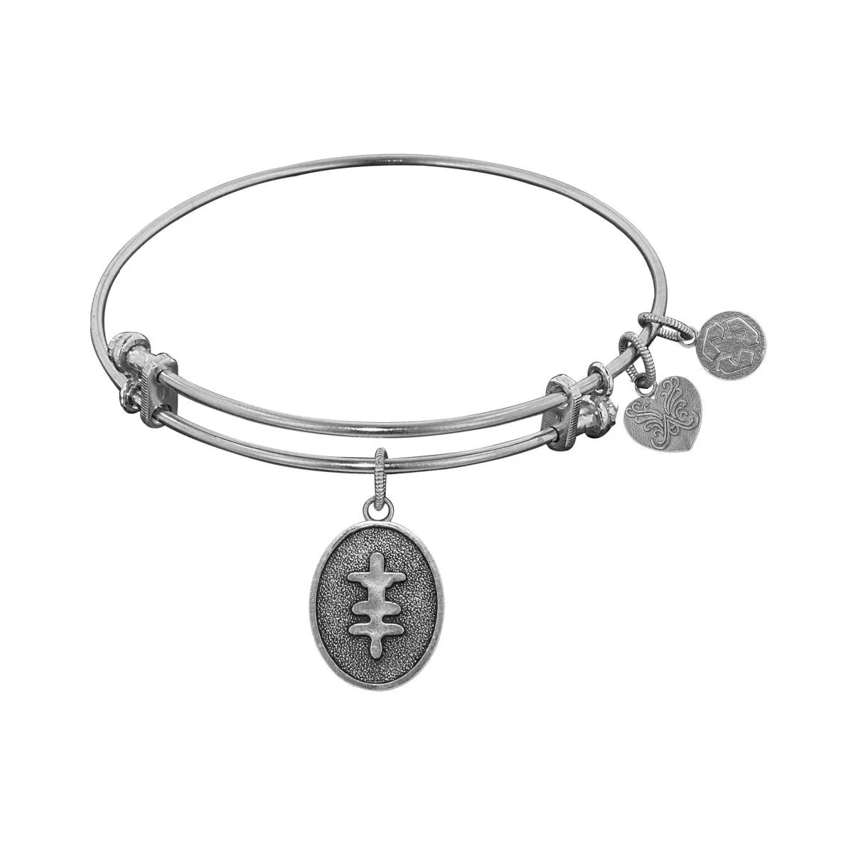 Stipple Finish Brass Strength And Bravery Angelica Bangle Bracelet, 7.25"