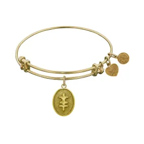 Stipple Finish Brass Strength And Bravery Angelica Bangle Bracelet, 7.25"