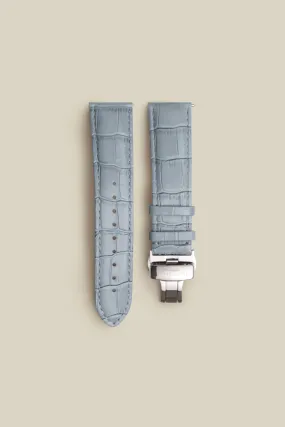 Stone Grey Leather Strap With Silver Clasp Small