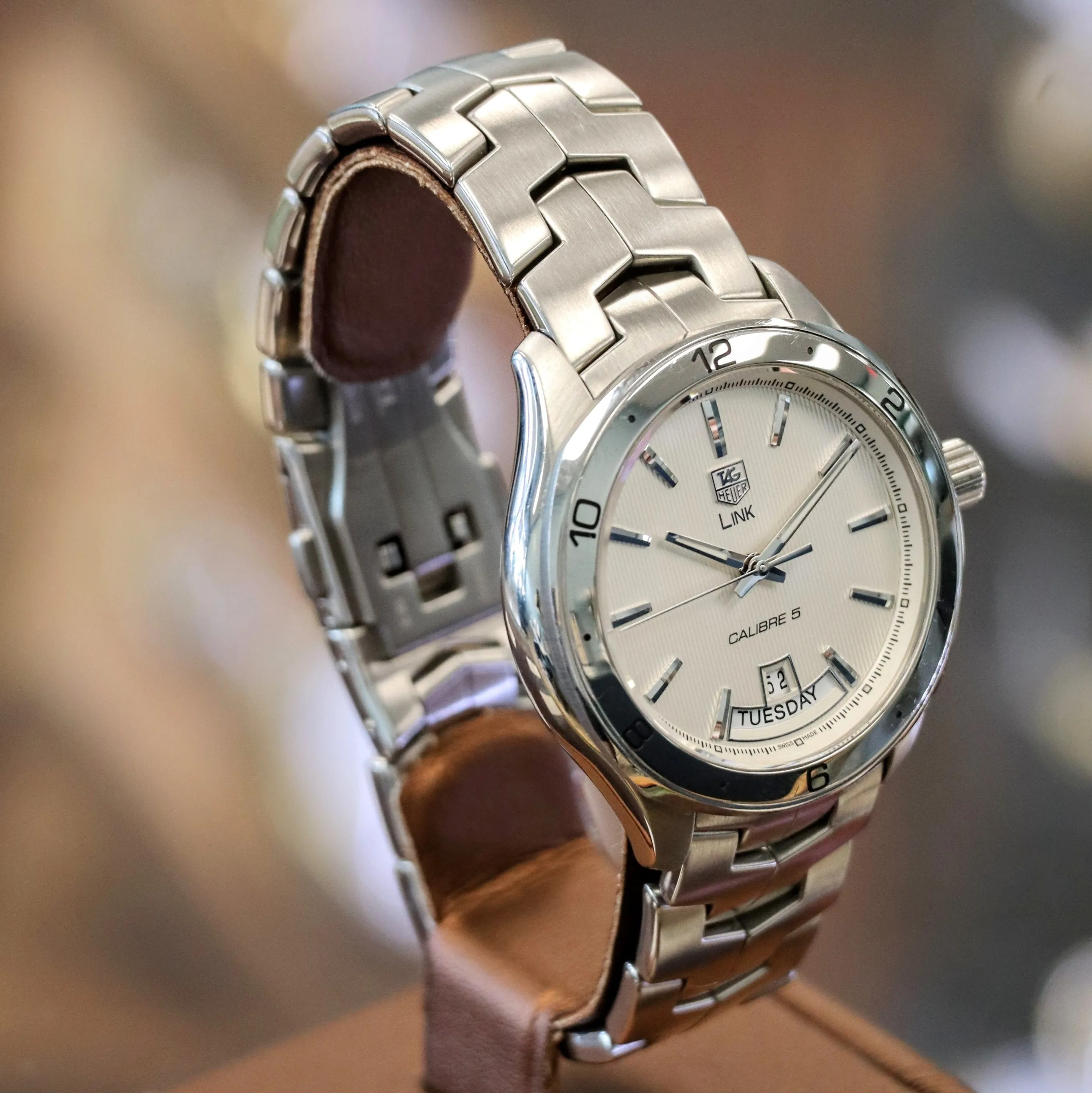 TAG HEUER LINK Automatic Watch Calibre 5 Day/Date Wristwatch - Ref. WAT2011