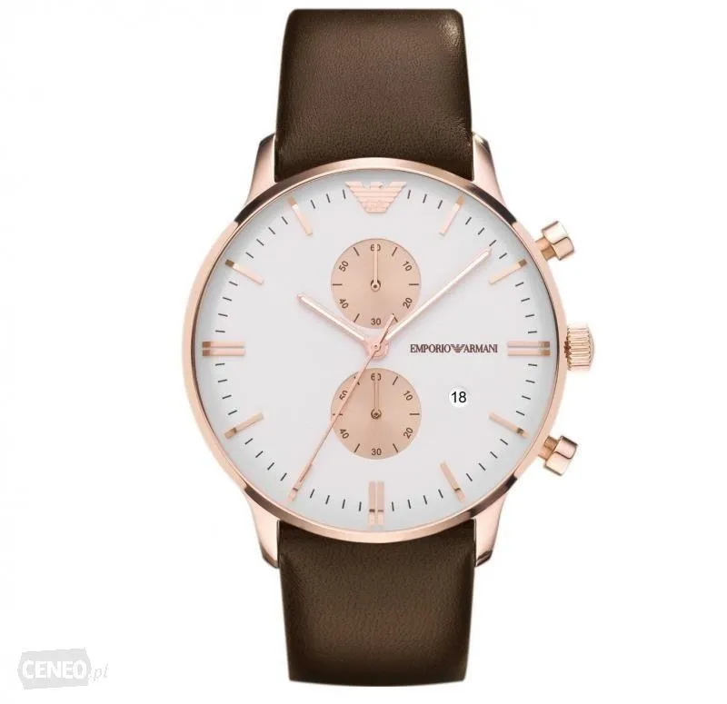 Two Tone Brown Leather Strap Watch