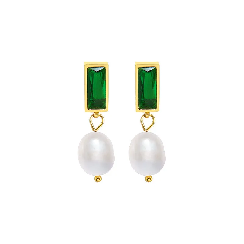 Veda Pearl Drop Stud Earrings