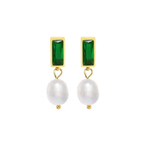 Veda Pearl Drop Stud Earrings