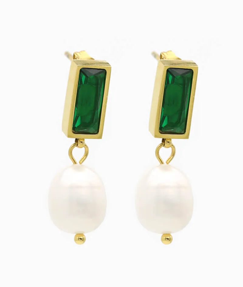 Veda Pearl Drop Stud Earrings
