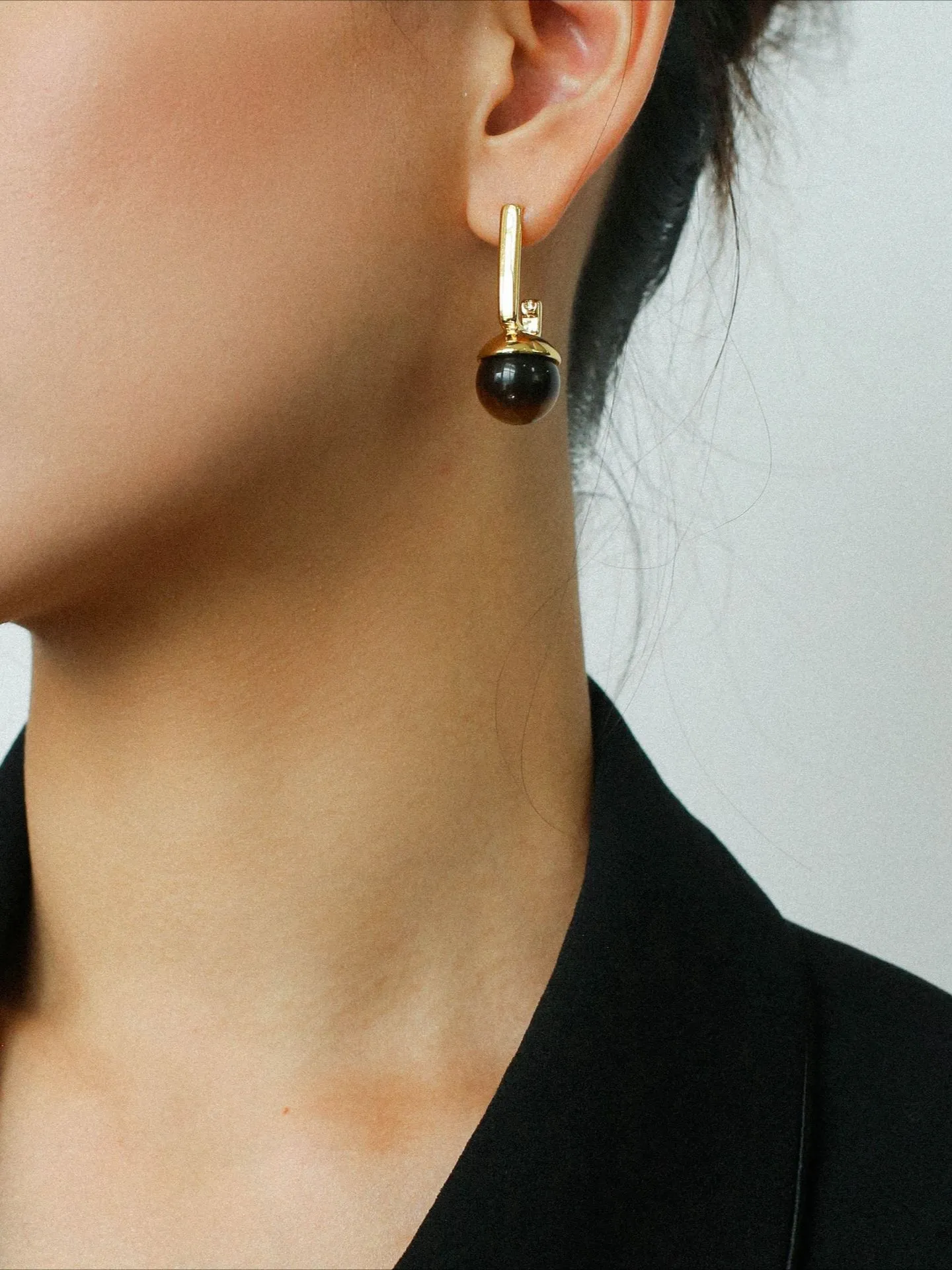 Vintage Geometric Tiger's Eye Earrings