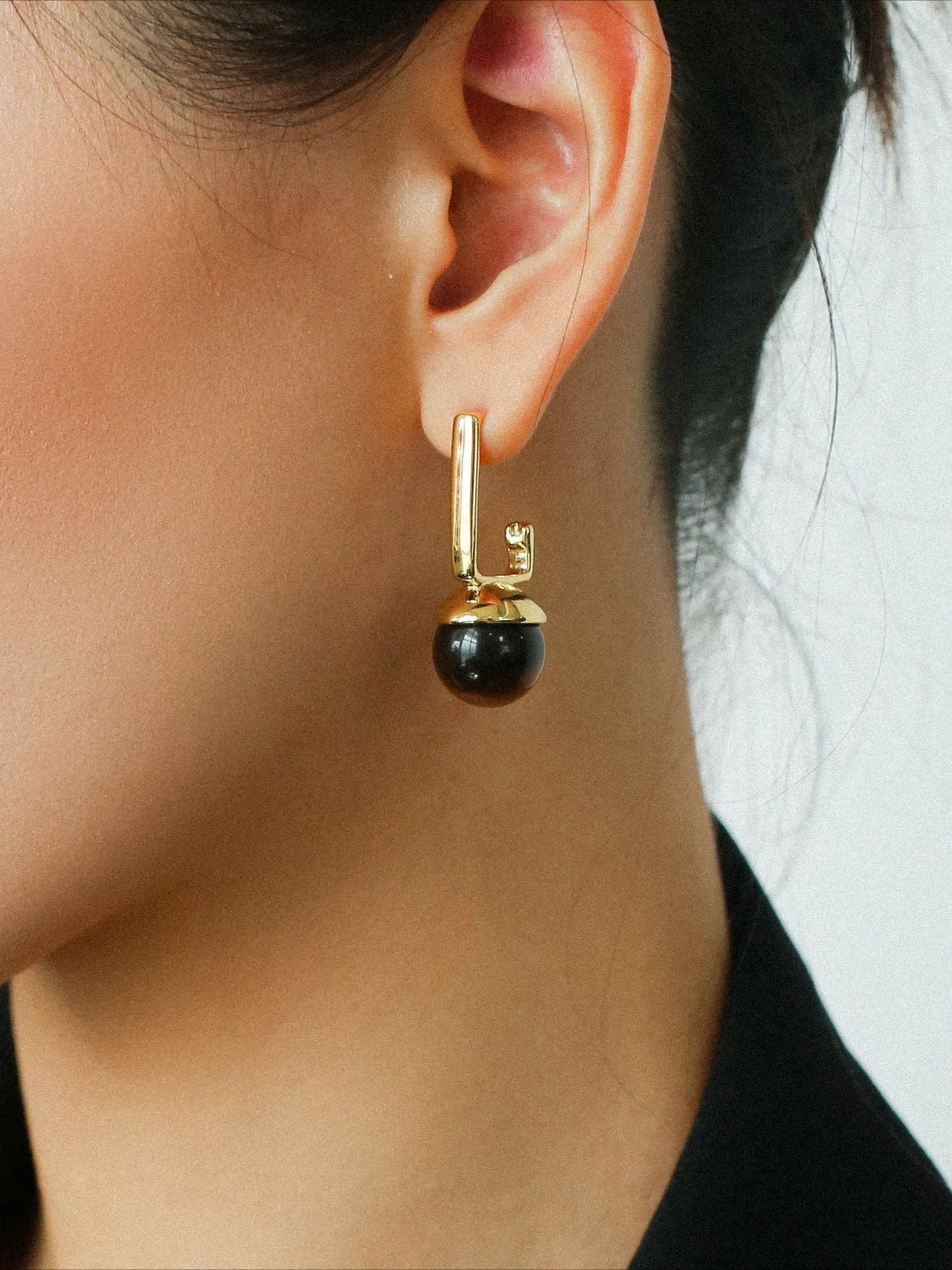 Vintage Geometric Tiger's Eye Earrings