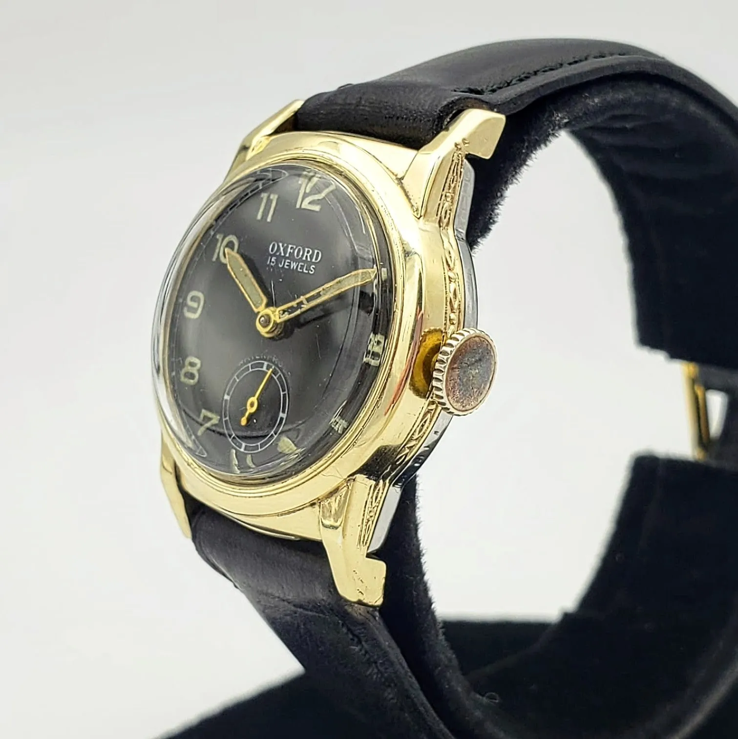 Vintage Oxford Military Style Wristwatch Sindaco Movement 15 Jewels Watch