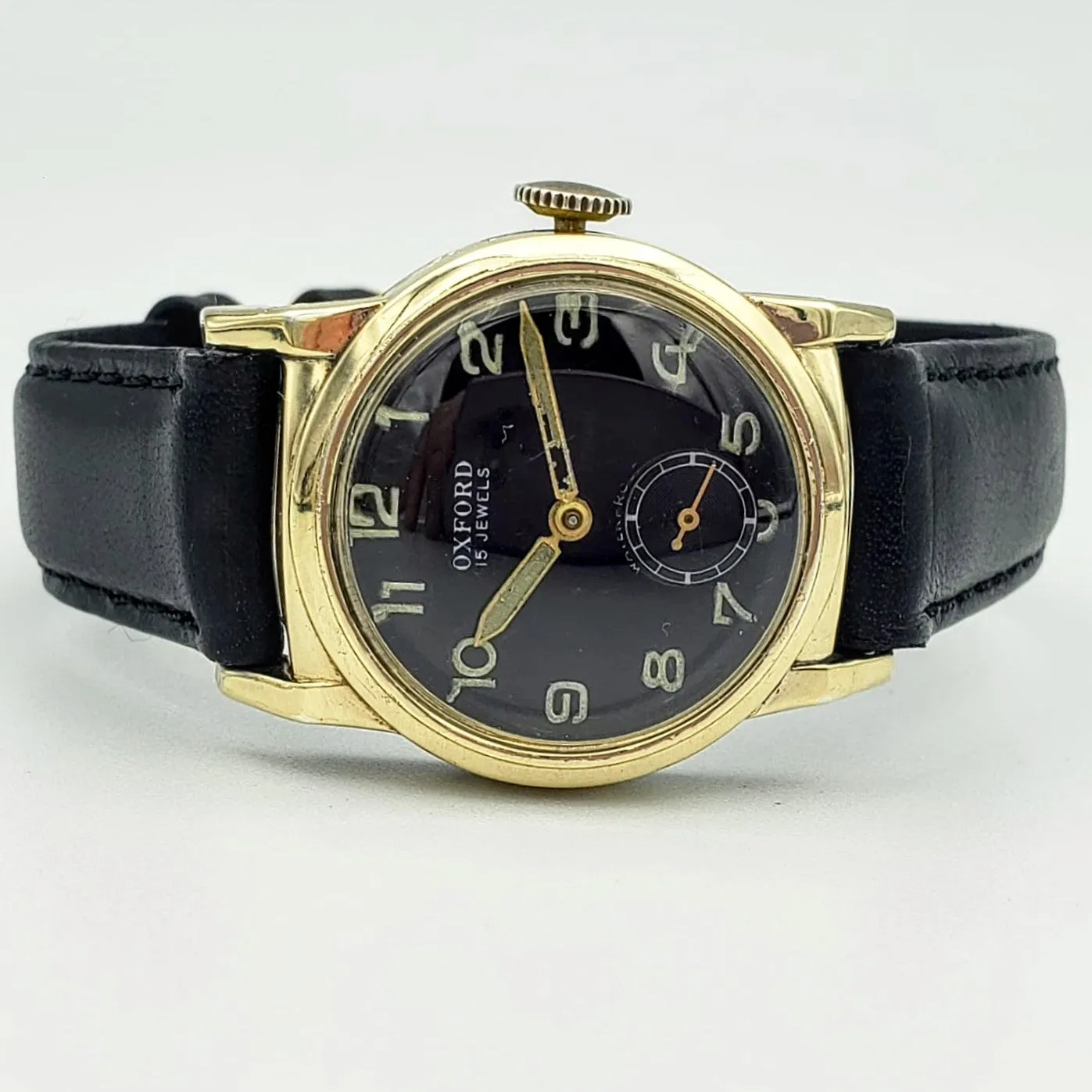 Vintage Oxford Military Style Wristwatch Sindaco Movement 15 Jewels Watch