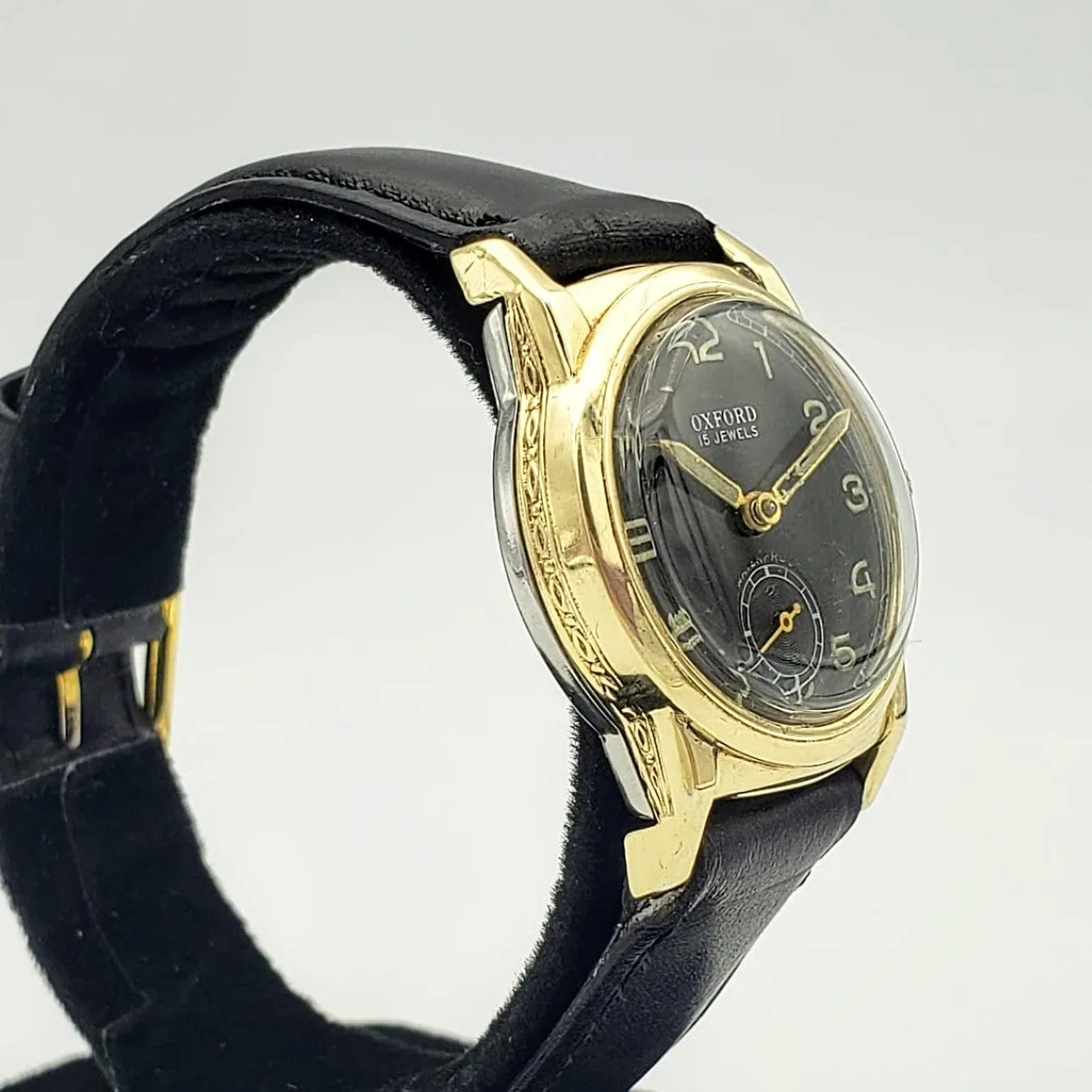 Vintage Oxford Military Style Wristwatch Sindaco Movement 15 Jewels Watch