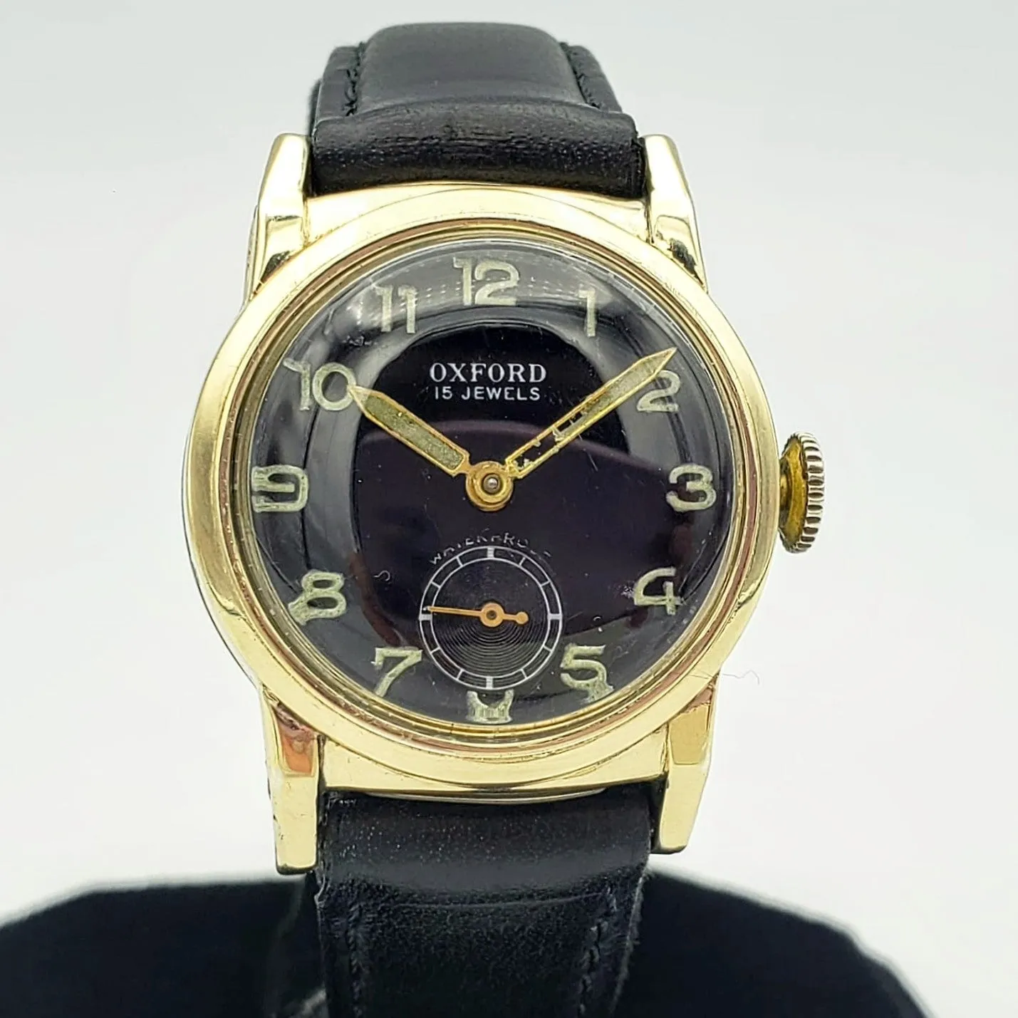 Vintage Oxford Military Style Wristwatch Sindaco Movement 15 Jewels Watch