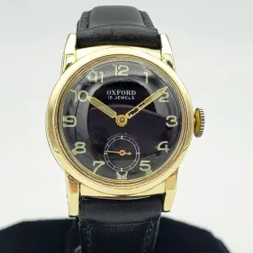 Vintage Oxford Military Style Wristwatch Sindaco Movement 15 Jewels Watch