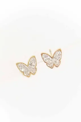Whimsical Sparkling Butterfly Stud Earrings