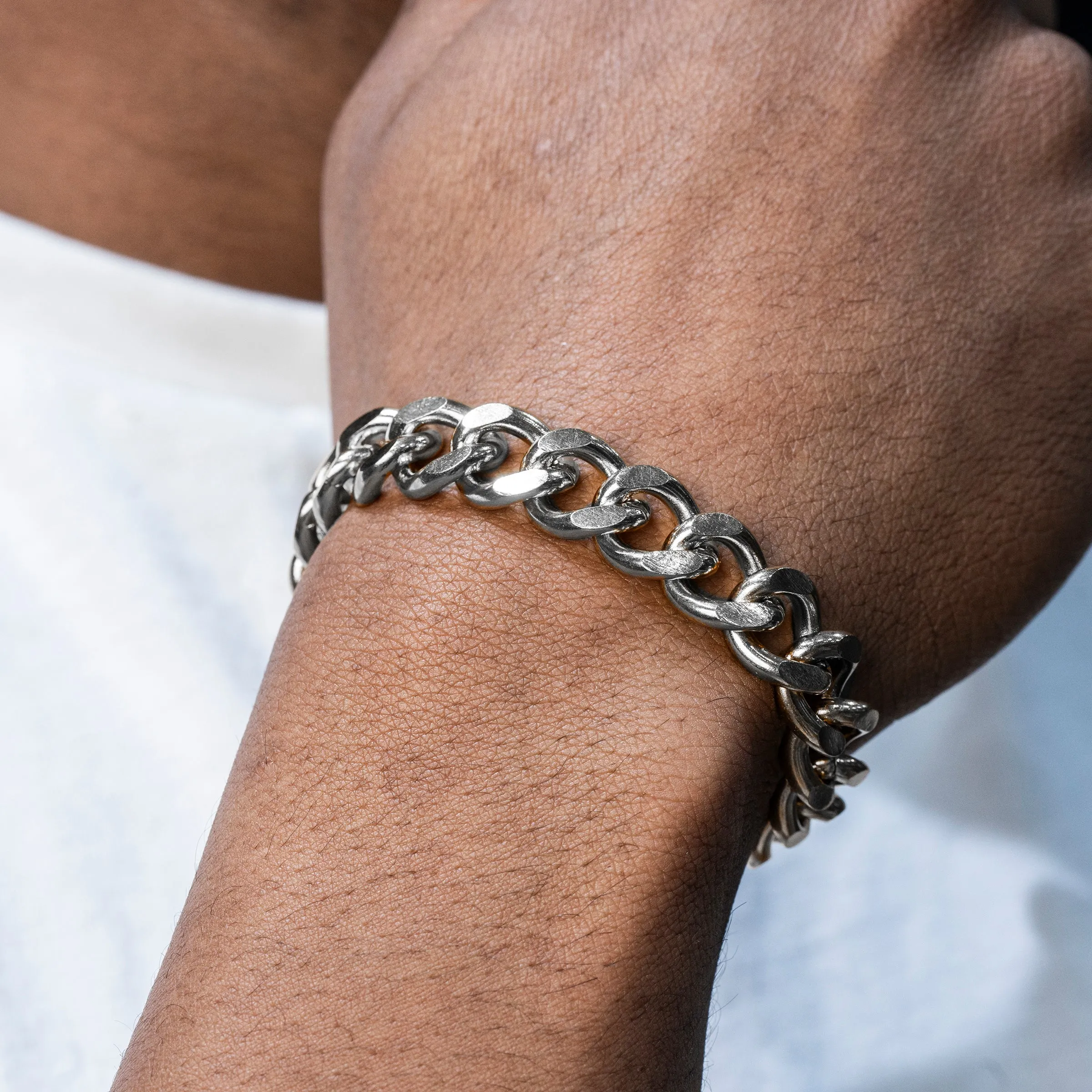White Gold Cuban Curb Bracelet