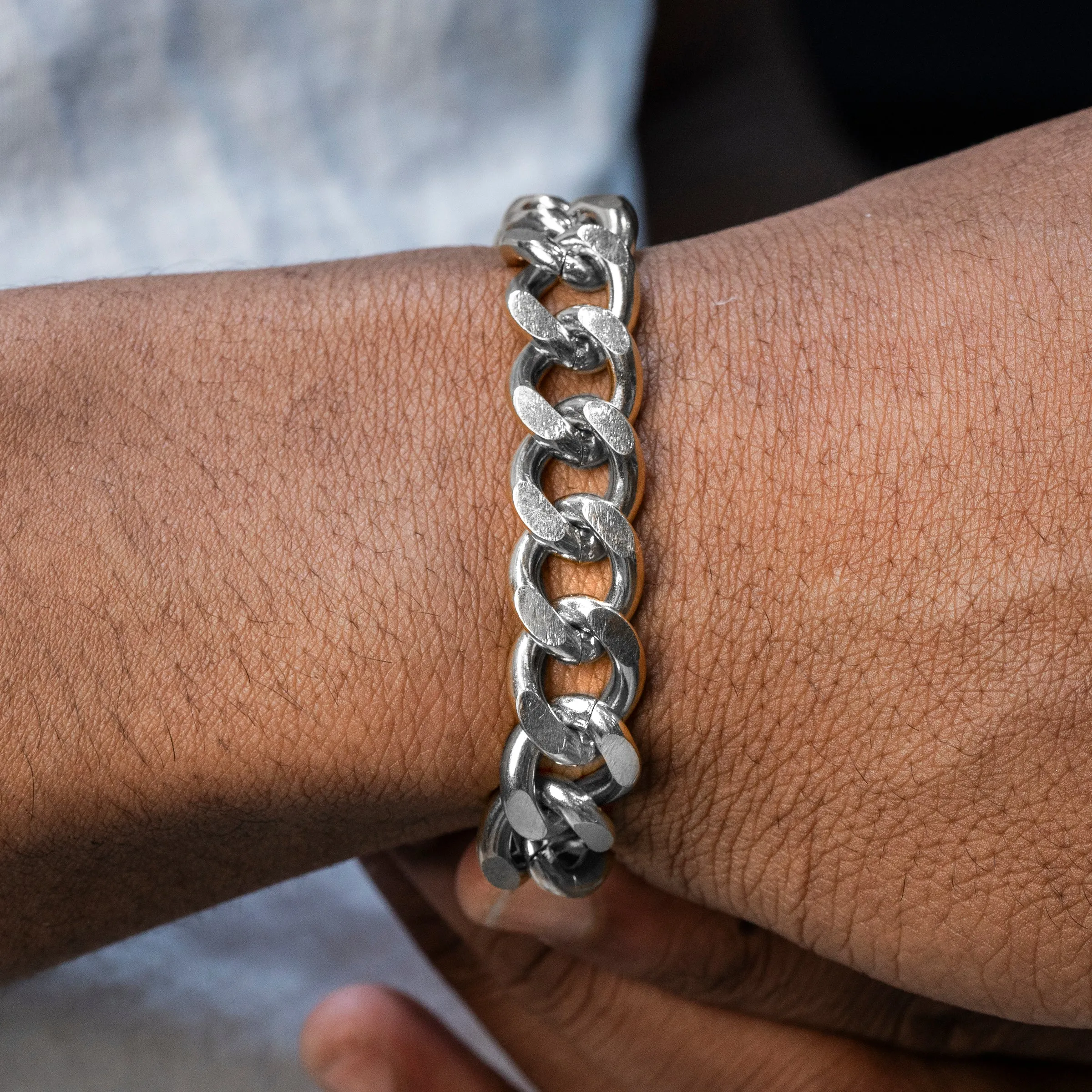 White Gold Cuban Curb Bracelet