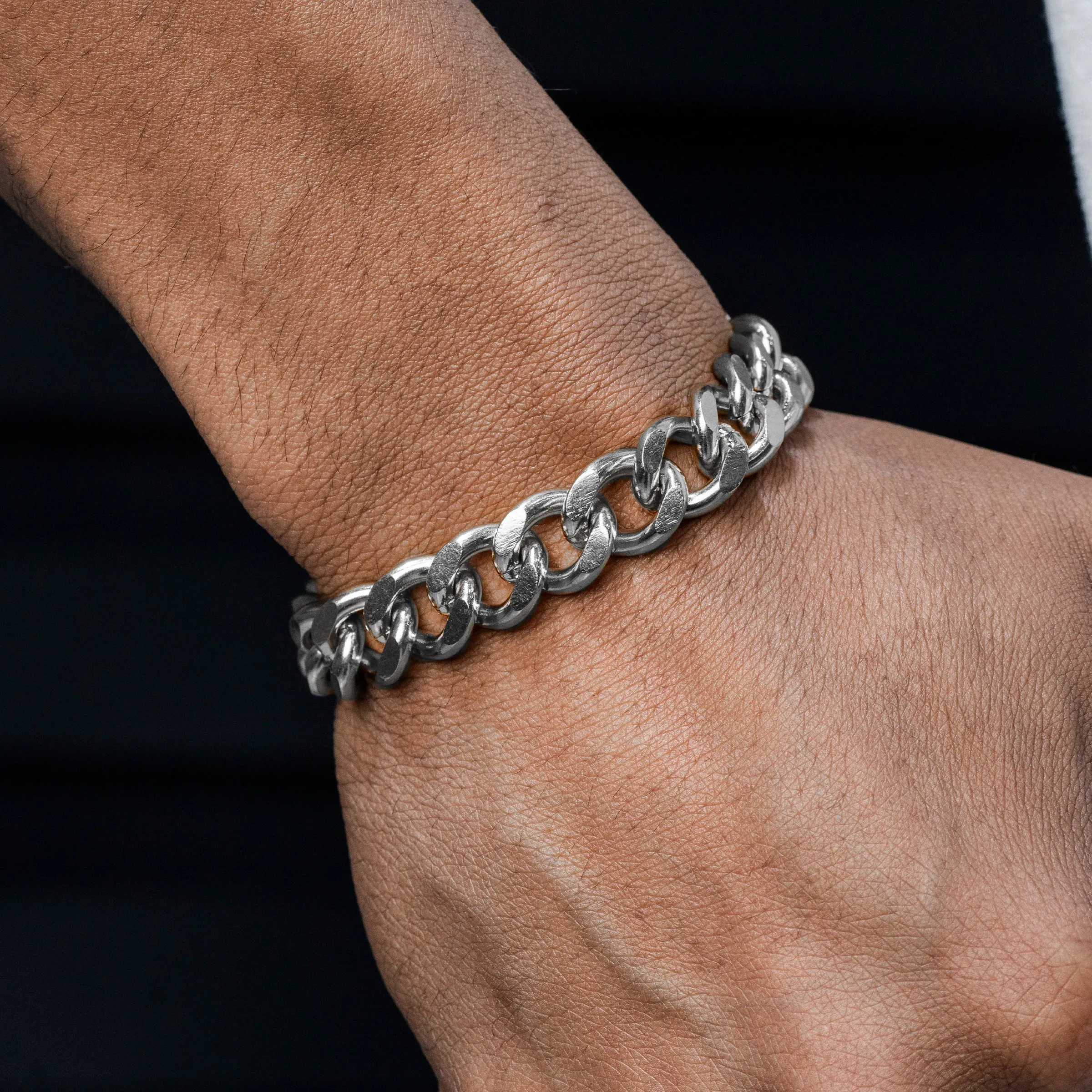 White Gold Cuban Curb Bracelet