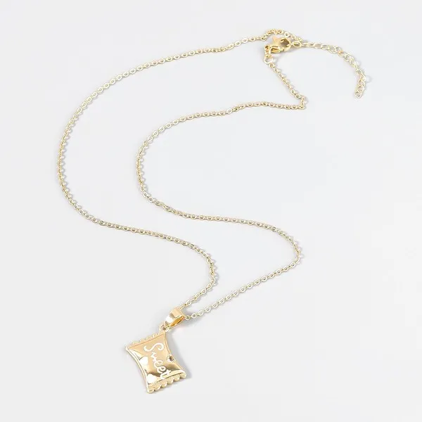 Wholesale Copper Rhinestone Drip Oil Candy Necklace JDC-NE-JL176