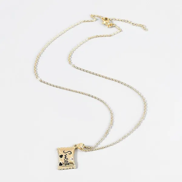 Wholesale Copper Rhinestone Drip Oil Candy Necklace JDC-NE-JL176
