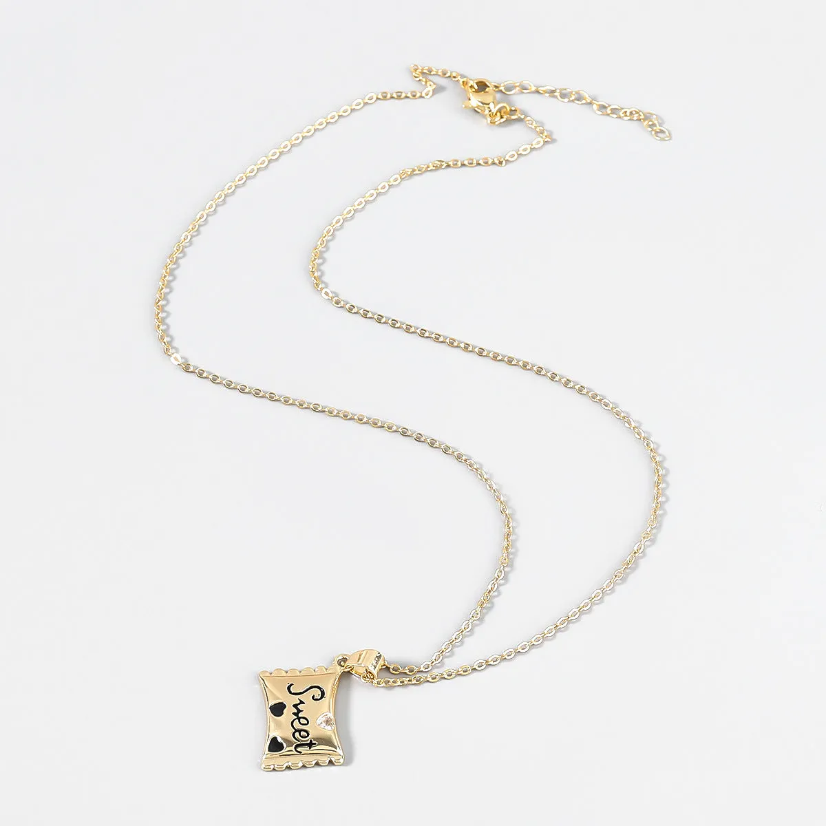 Wholesale Copper Rhinestone Drip Oil Candy Necklace JDC-NE-JL176