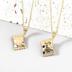 Wholesale Copper Rhinestone Drip Oil Candy Necklace JDC-NE-JL176