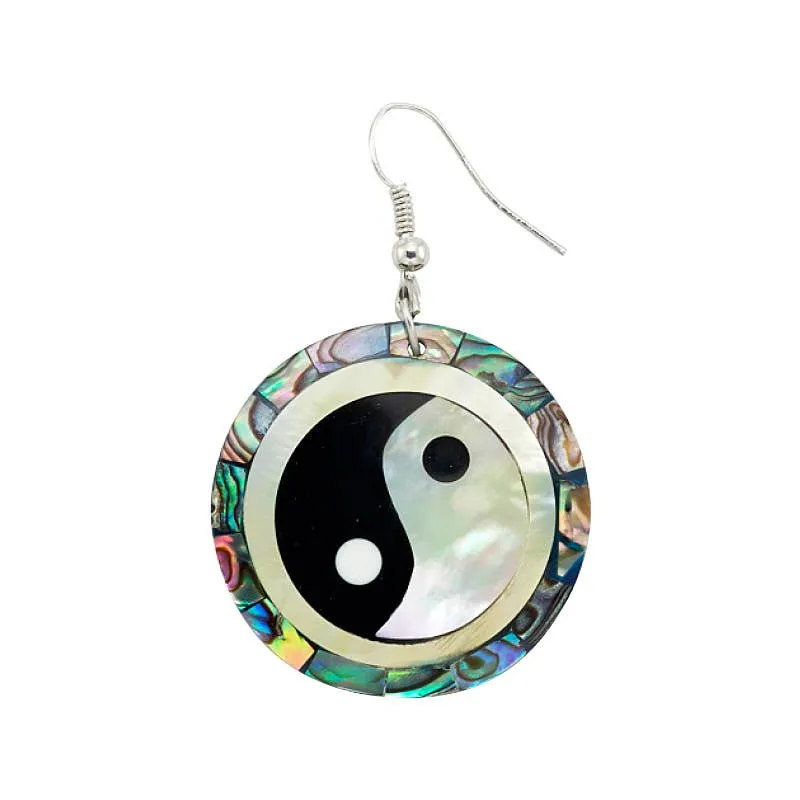 Yin Yang Abalone Earrings